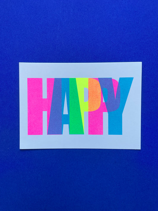 Happy Bday - Riso print